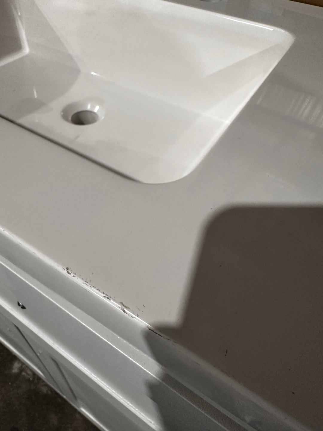 Style Selections Cauley 60-in True White Double Sink Bathroom Vanity with White Cultured Marble Top (DAMAGE)(DONT LIST)