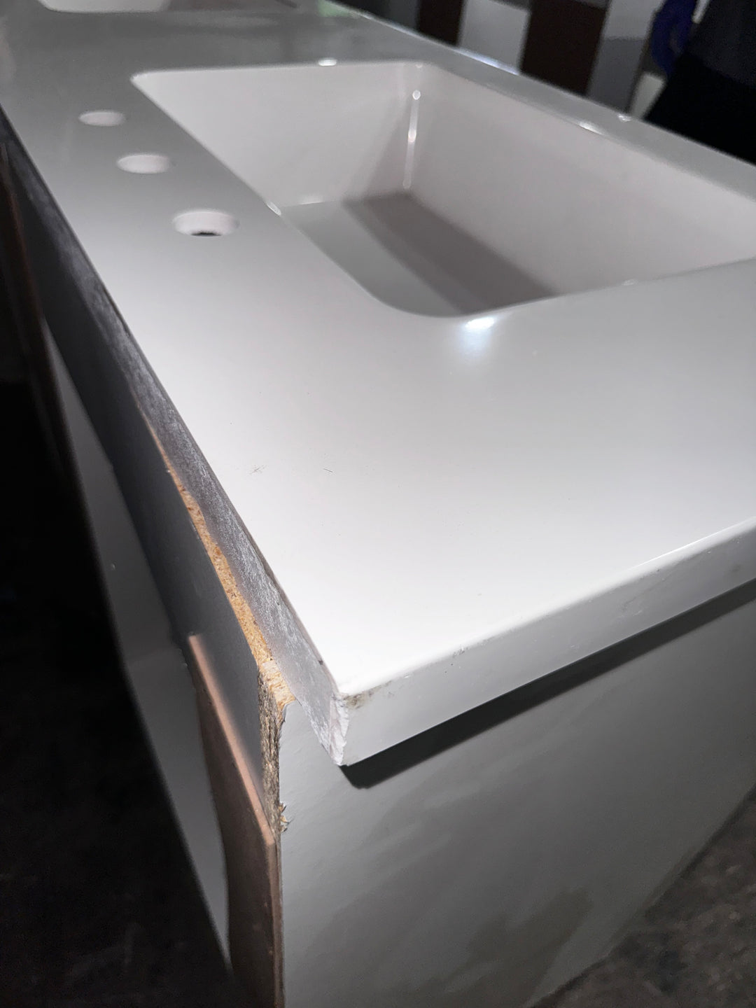 Style Selections Cauley 60-in True White Double Sink Bathroom Vanity with White Cultured Marble Top (DAMAGE)(DONT LIST)