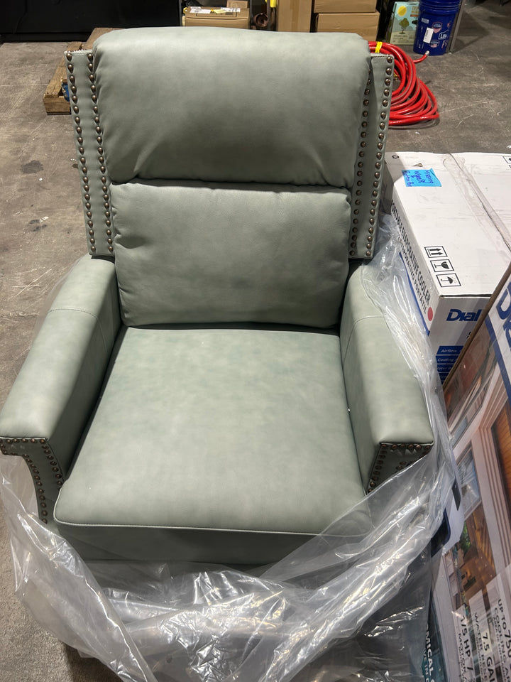 HULALA HOME Canace Modern Genuine Leather Manual Glider Rocker Recliner (Open Box)