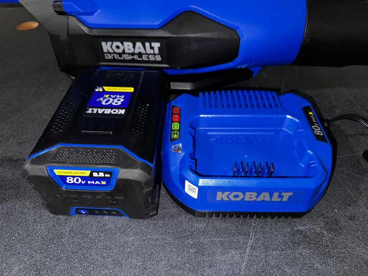 Kobalt 80-volt 630-CFM 140-MPH Battery Handheld Leaf Blower 4 Ah (used)