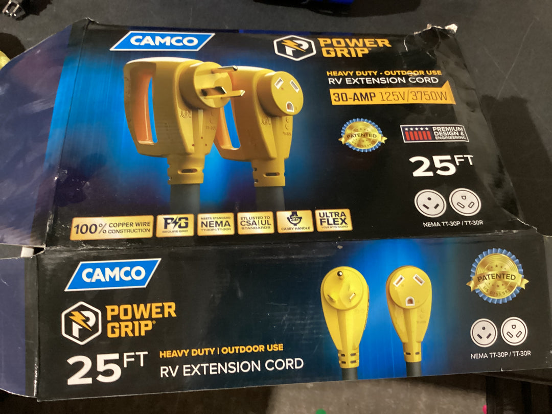 Camco Power Grip Camper/RV 25-Foot Extension Cord, 30-Amp (used)