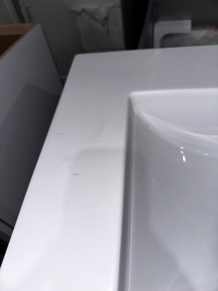 Style Selections Kirkman 24-in True White Single Sink Bathroom Vanity with White Cultured Marble Top (Mirror Included) (damaged)