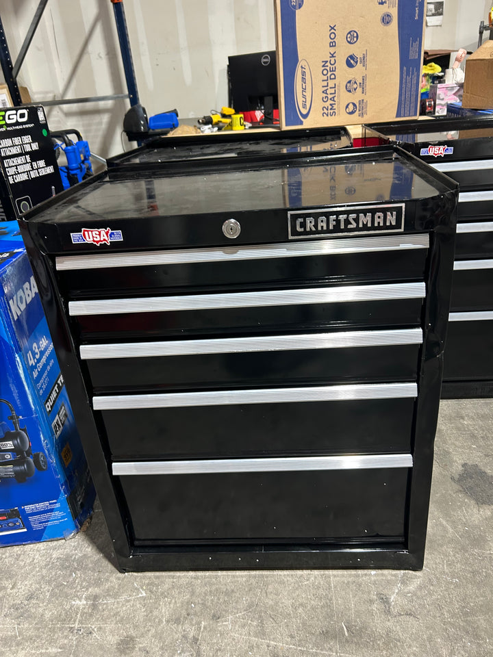 CRAFTSMAN 2000 Series 26.5-in W x 37.5-in H 5 -Drawer Steel Rolling Tool Cabinet ( Black ) (damaged)