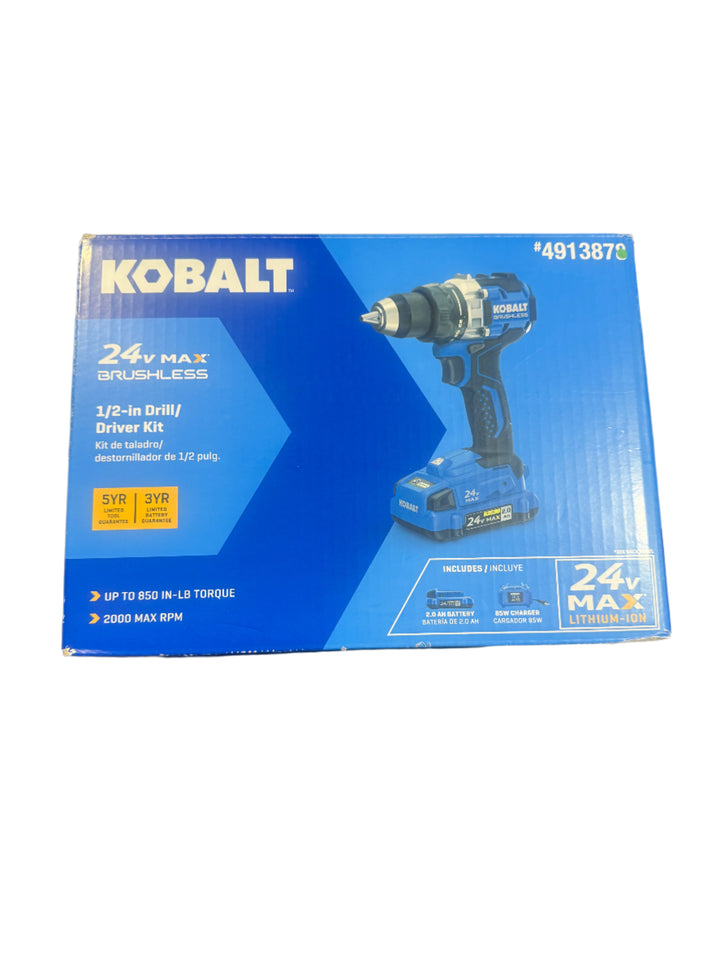 Kobalt 24-volt 1/2-in Keyless Brushless Cordless Drill (1-Battery, Charger and Soft Bag included) (open box)