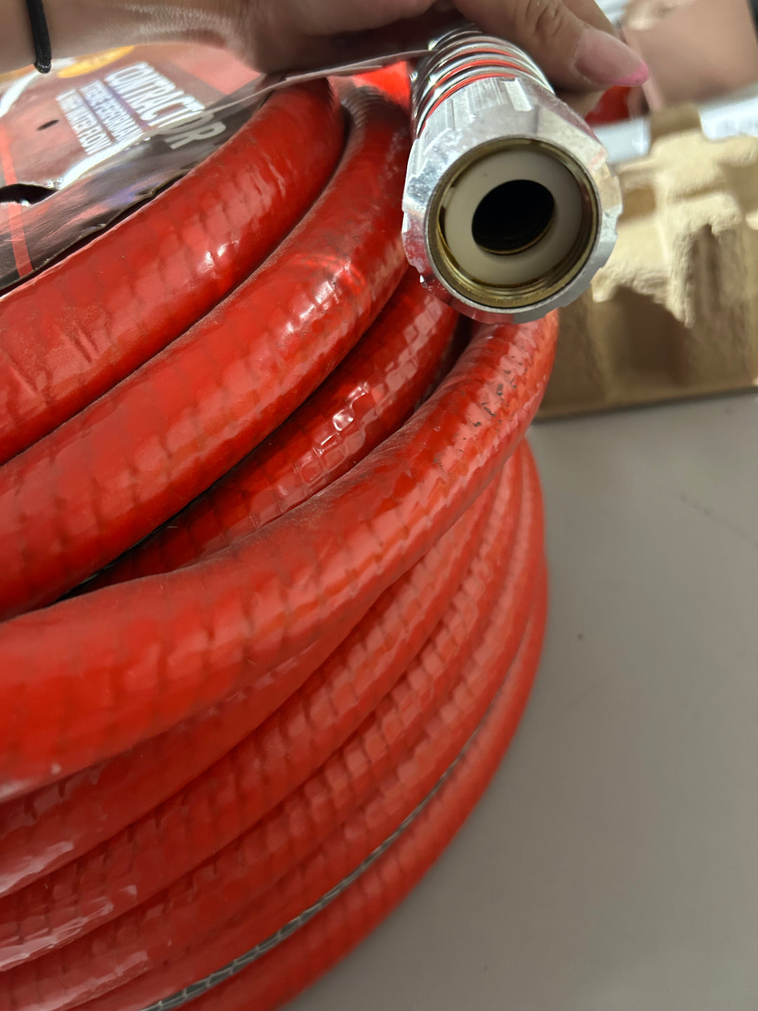 Neverkink XP Teknor Apex 3/4-in x 100-ft Contractor -Duty Kink Free Vinyl Red Coiled Hose (new)