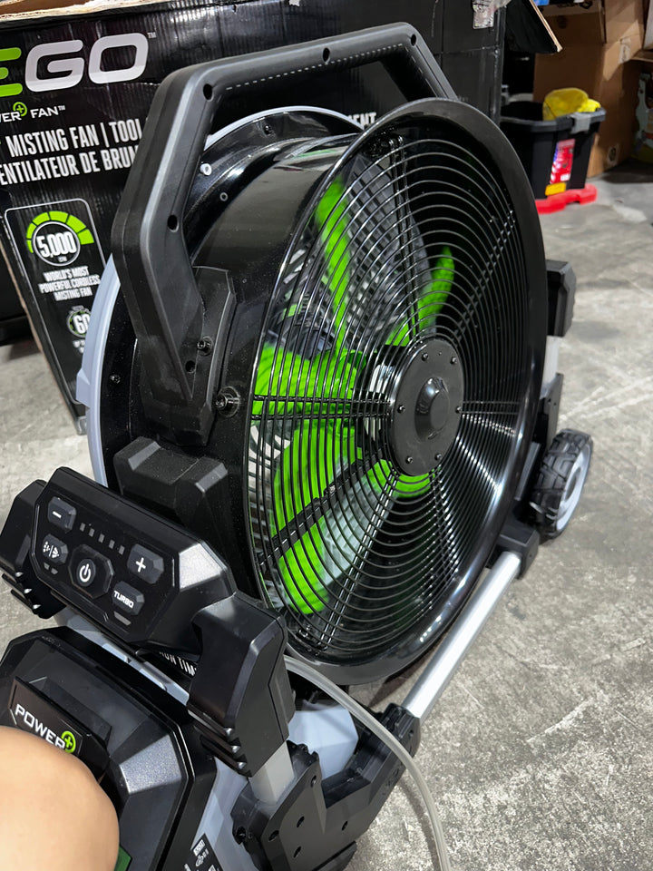EGO 18-in 56-Volt 5-Speed High Velocity Indoor/Outdoor Grey Misting Floor Fan (Battery and Charger Not Included) (Used)(Damaged)