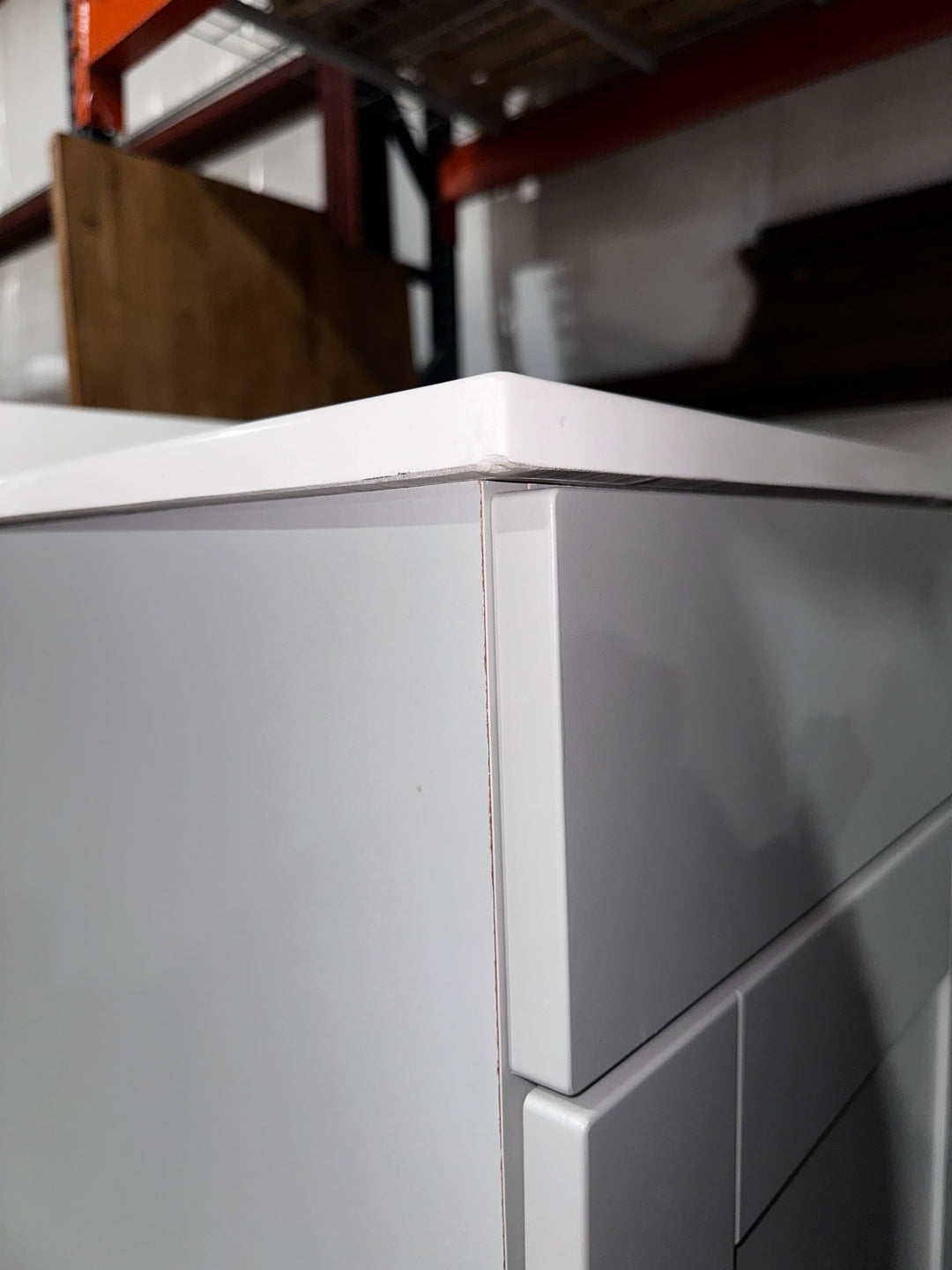 Project Source Dover 30-in Light Gray Single Sink Bathroom Vanity with White Cultured Marble Top (DAMAGED TOP)