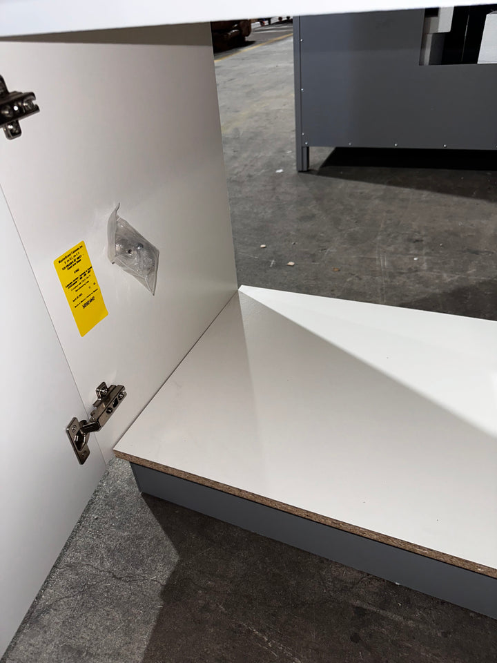 Project Source Dover 30-in Light Gray Single Sink Bathroom Vanity with White Cultured Marble Top (DAMAGED TOP)