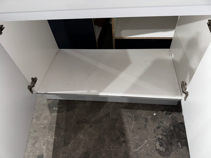 Project Source Dover 36-in Light Gray Single Sink Bathroom Vanity with White Cultured Marble Top (OPEN BOX)