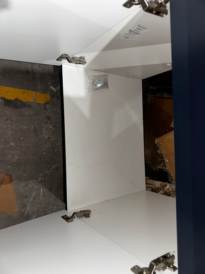 Project Source Dover 24-in Navy Blue Single Sink Bathroom Vanity with White Cultured Marble Top (Damaged)
