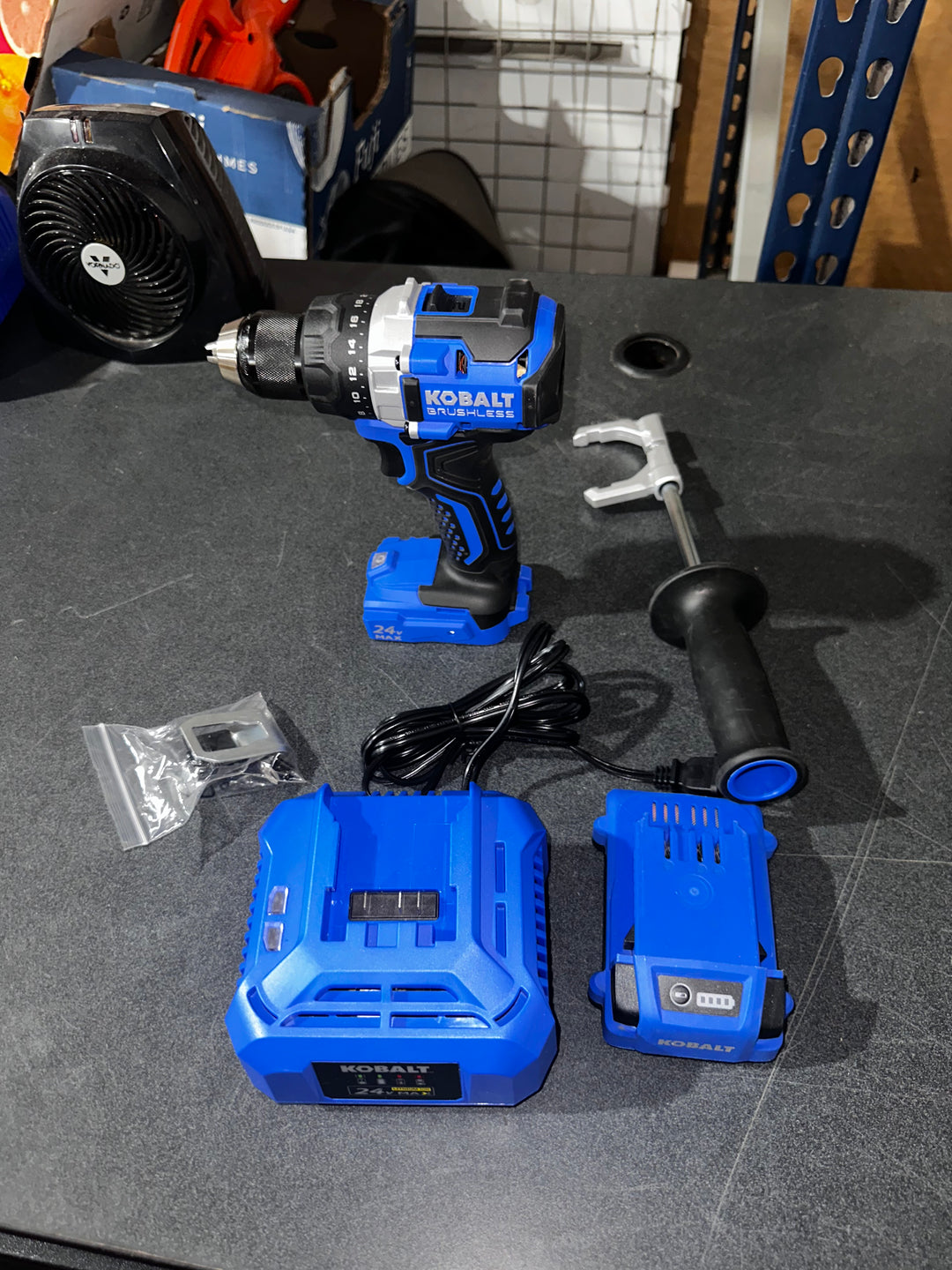 Kobalt 24-volt 1/2-in Keyless Brushless Cordless Drill 1 -Batteries Included (Soft Bag Included)(USED)(no box)