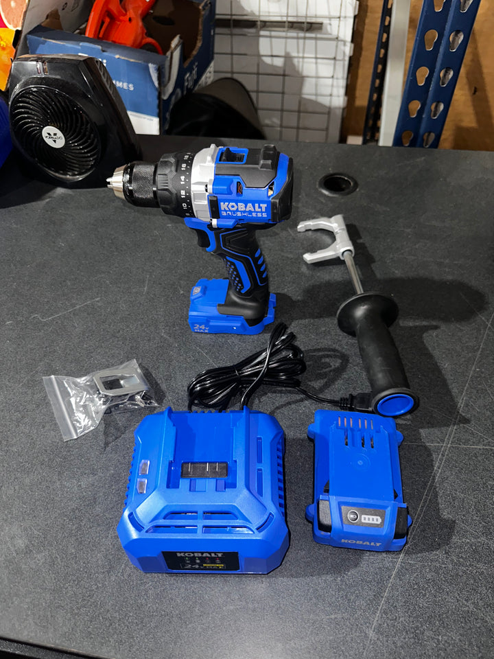 Kobalt 24-volt 1/2-in Keyless Brushless Cordless Drill 1 -Batteries Included (Soft Bag Included)(USED)(no box)
