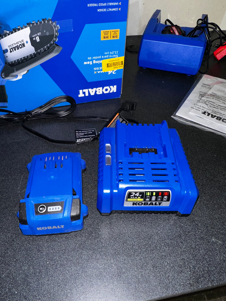Kobalt 24-volt 6-in Battery 2.0 Ah Chainsaw Battery Included Charger Included (used)