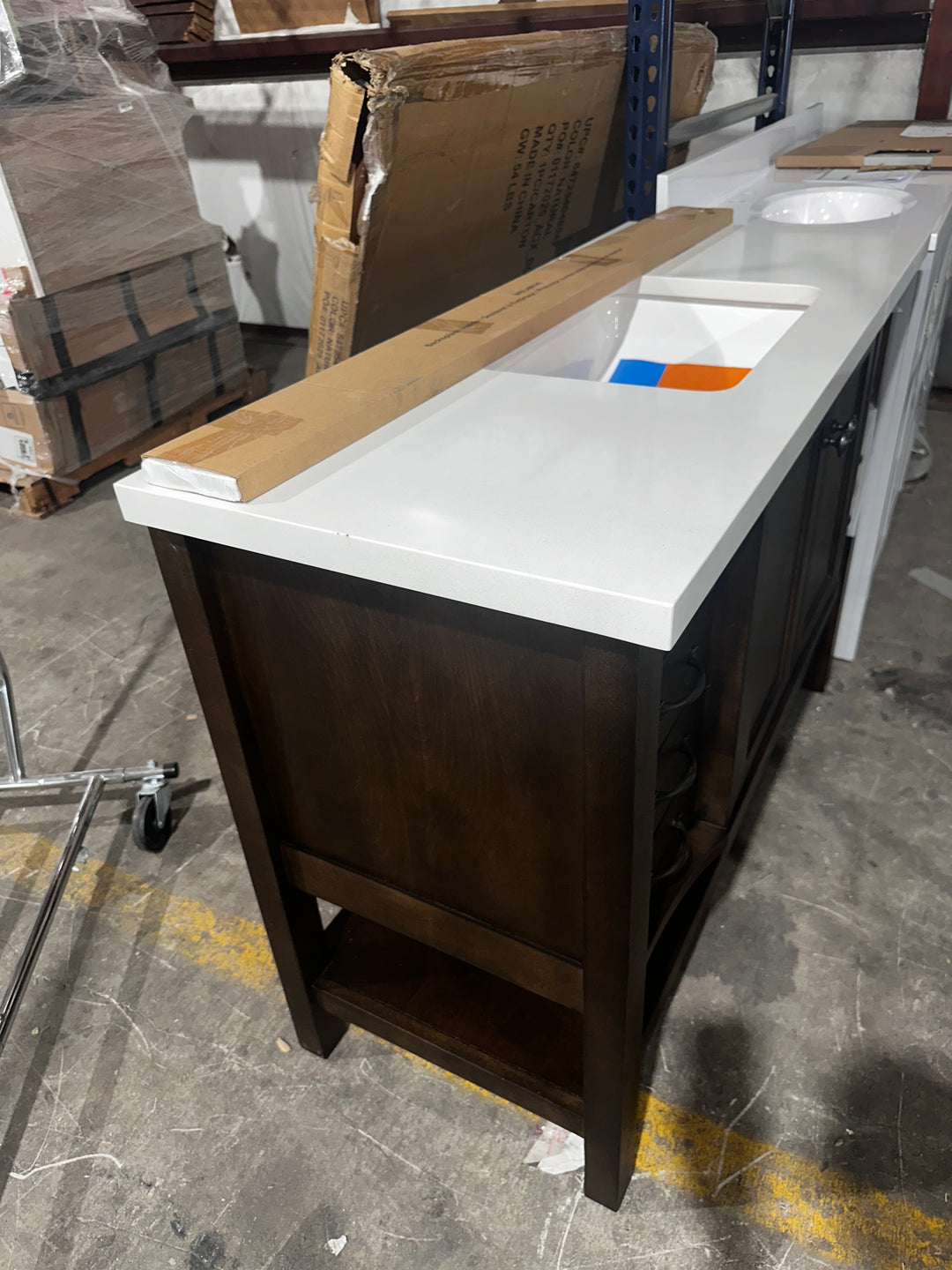 Allen + Roth Kingscote 48-in Espresso Undermount Single Sink Bathroom Vanity with White Engineered Stone Top (DAMAGED )