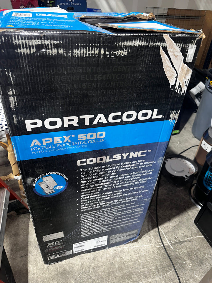 Portacool Apex 500 - WiFi High Velocity 800-CFM 5 -Speed Outdoor Portable Evaporative Cooler for 500-sq ft (Motor Included) (open box)