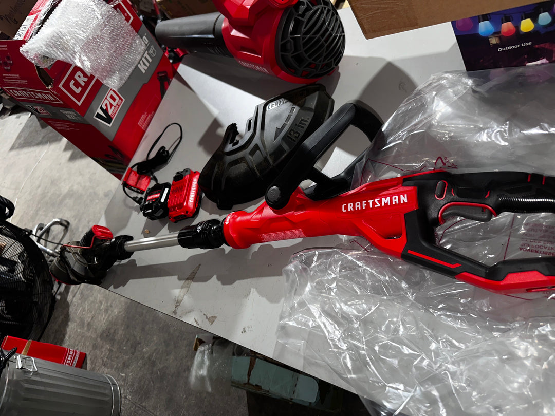 CRAFTSMAN V20 20-volt Max Cordless Battery String Trimmer and Leaf Blower Combo Kit 2 Ah (Battery & Charger Included)(USED)