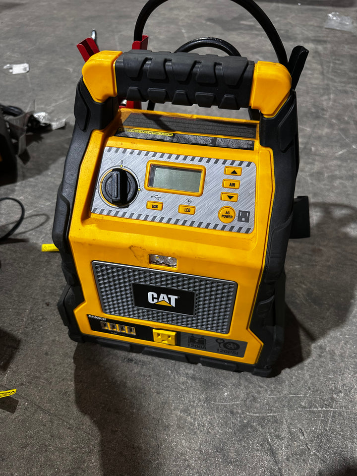 Cat Power Station with 1,200-Peak-Amp Jump Starter, Tire Compressor, and Power Inverter, CJ1000DXT (Used)