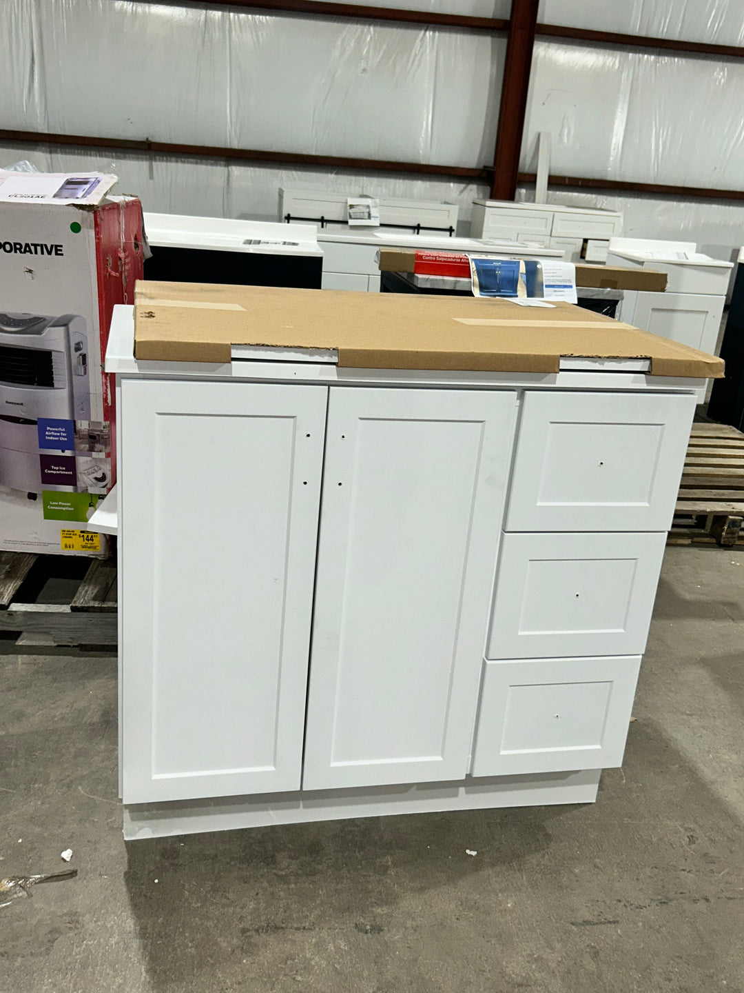 Style Selections Davies 36-in White Single Sink Bathroom Vanity with White (open box)