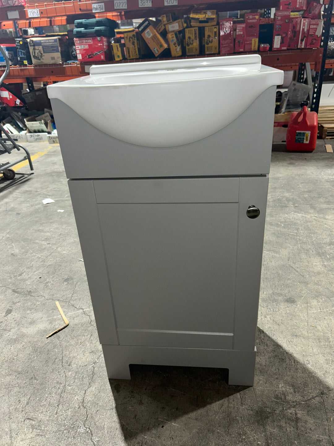 Project Source Euro 18-in Light Gray Single Sink Bathroom Vanity with White Cultured Marble Top (open box)