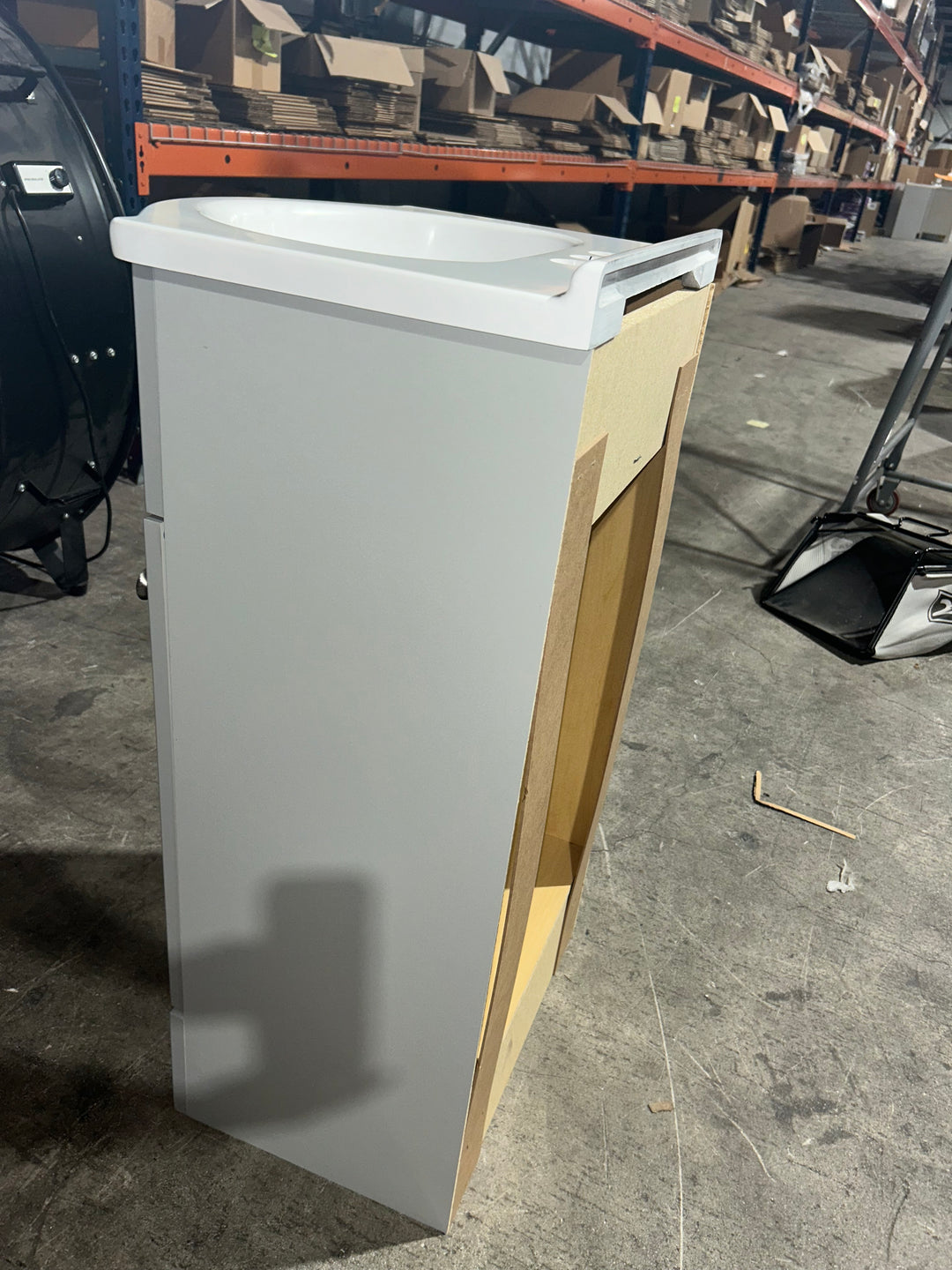 Project Source Euro 18-in Light Gray Single Sink Bathroom Vanity with White Cultured Marble Top (open box)