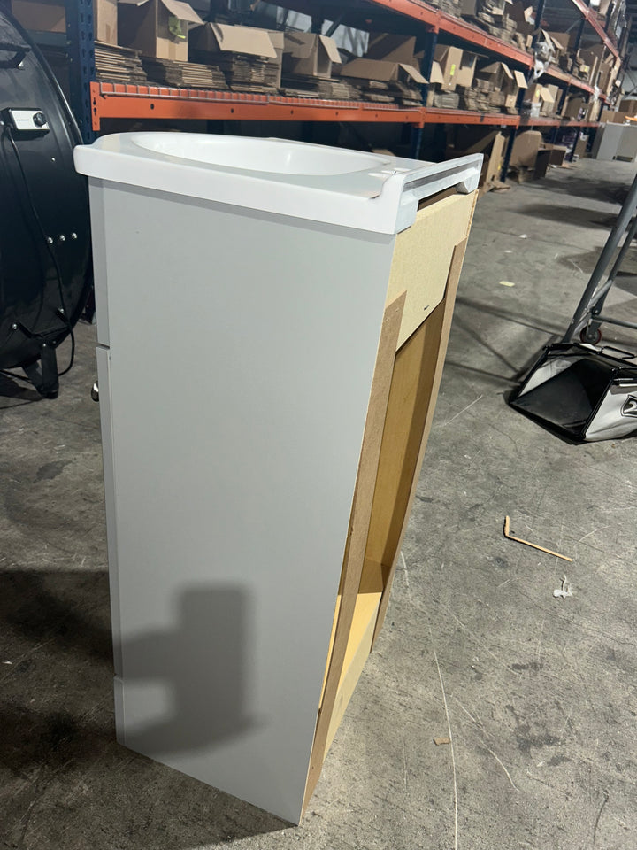 Project Source Euro 18-in Light Gray Single Sink Bathroom Vanity with White Cultured Marble Top (open box)