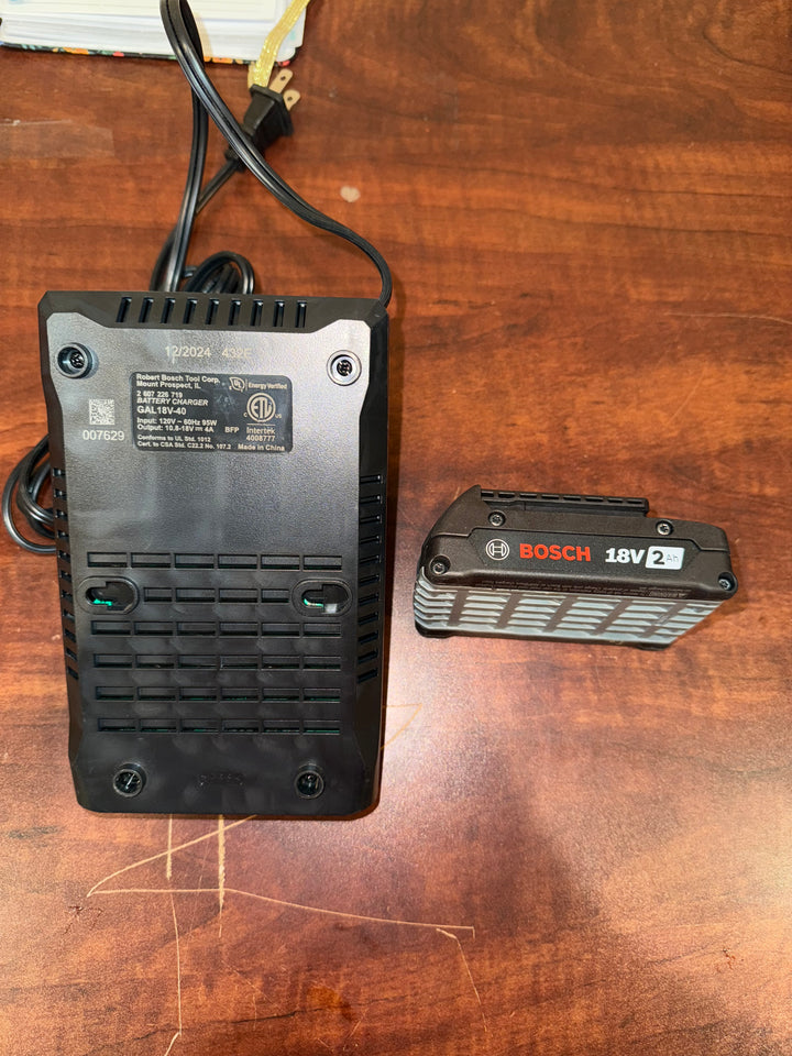 Bosch Charger and 18V 2.0Ah Battery