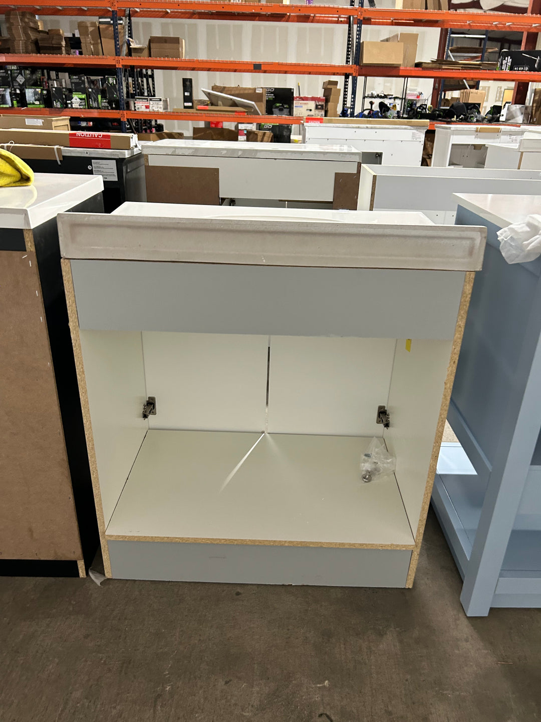 Project Source Dover 30-in Light Gray Single Sink Bathroom Vanity with White Cultured Marble Top (DAMAGED TOP)