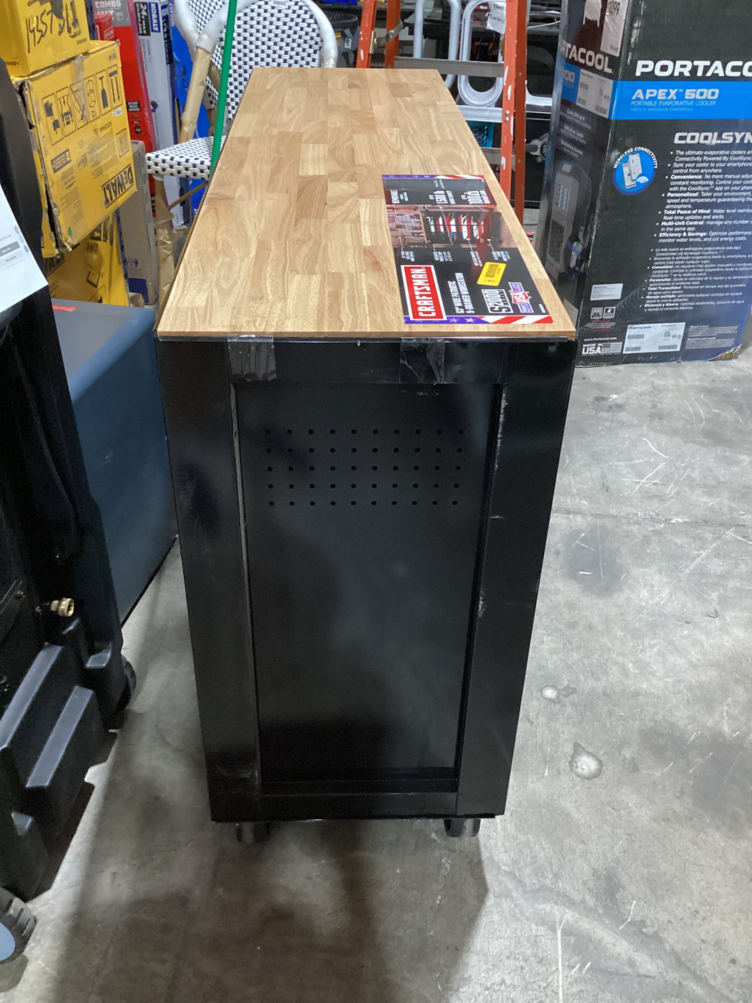 CRAFTSMAN 63-in L x 37.5-in H 9 -Drawers Rolling Black Butcher block Work Bench (new)