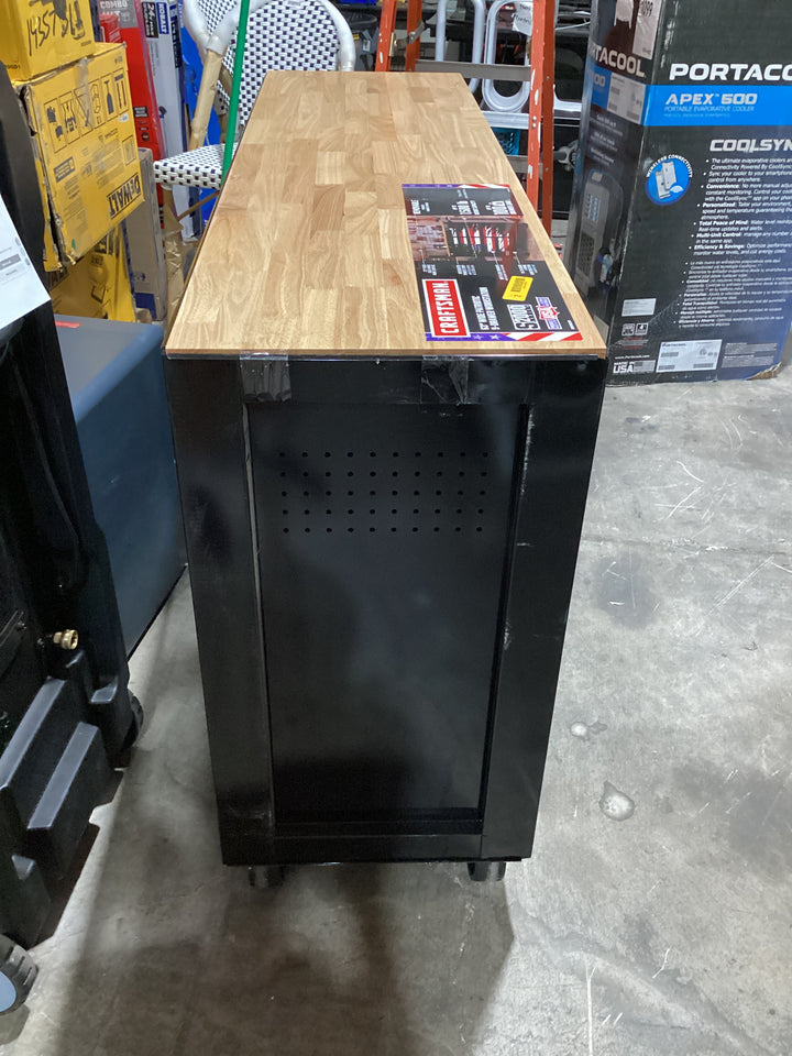 CRAFTSMAN 63-in L x 37.5-in H 9 -Drawers Rolling Black Butcher block Work Bench (new)