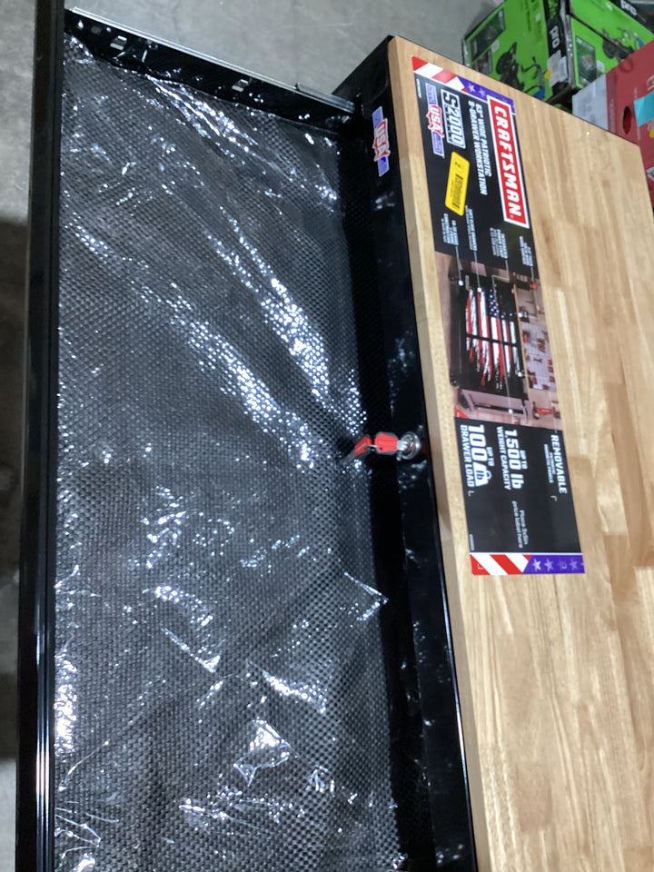 CRAFTSMAN 63-in L x 37.5-in H 9 -Drawers Rolling Black Butcher block Work Bench (new)