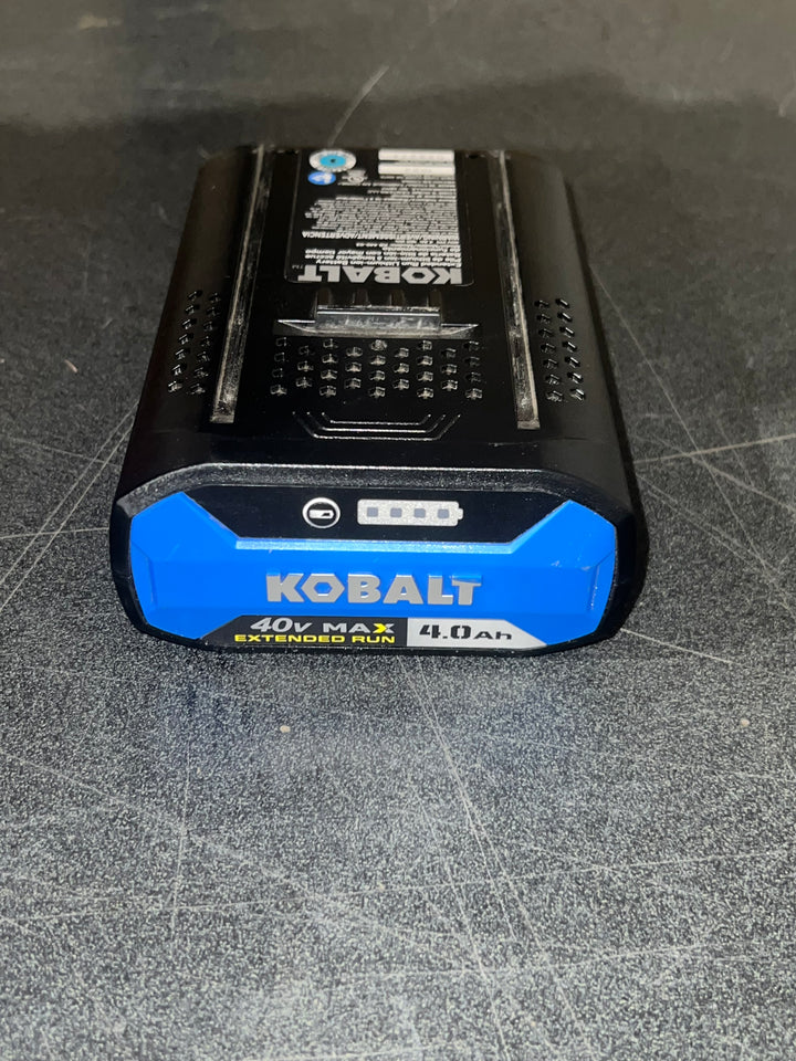 Soplador de hojas portátil a batería Kobalt Gen4 de 40 voltios, 520 CFM, 120 MPH, 4 Ah (batería y cargador incluidos) (caja abierta)