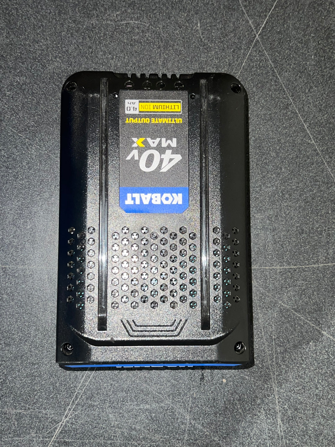 Soplador de hojas portátil a batería Kobalt Gen4 de 40 voltios, 520 CFM, 120 MPH, 4 Ah (batería y cargador incluidos) (caja abierta)