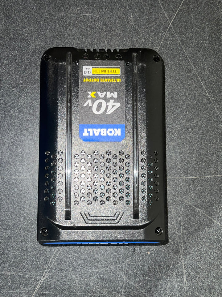 Soplador de hojas portátil a batería Kobalt Gen4 de 40 voltios, 520 CFM, 120 MPH, 4 Ah (batería y cargador incluidos) (caja abierta)