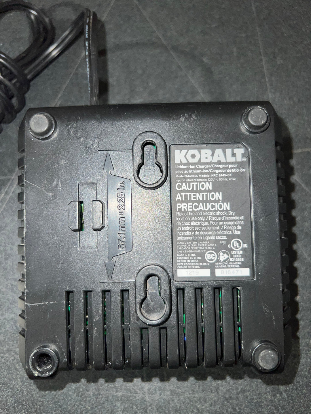 Kobalt KRC 2445-03 Cargador de batería de iones de litio de 24 voltios (caja abierta)