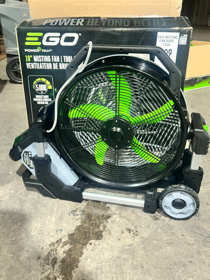 EGO 18-in High Velocity Indoor/Outdoor Misting Floor Fan, Battery Powered, in Grey (used)