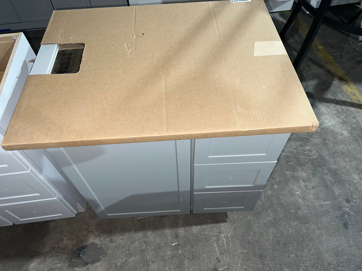 Style Selections Davies 30-in Gray Single sink Bathroom Vanity with White Cultured marble Top (Mirror Included) (open box)