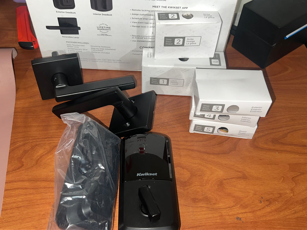 HALO Touchscreen WIFI Enabled SmartLock With Contemporary Lever Matte Black Finish (USED)