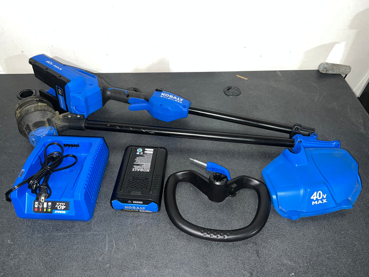 Kobalt 40-volt Max 15-in Straight Shaft Battery String Trimmer 4.0 Ah (Battery and Charger Included)(used)