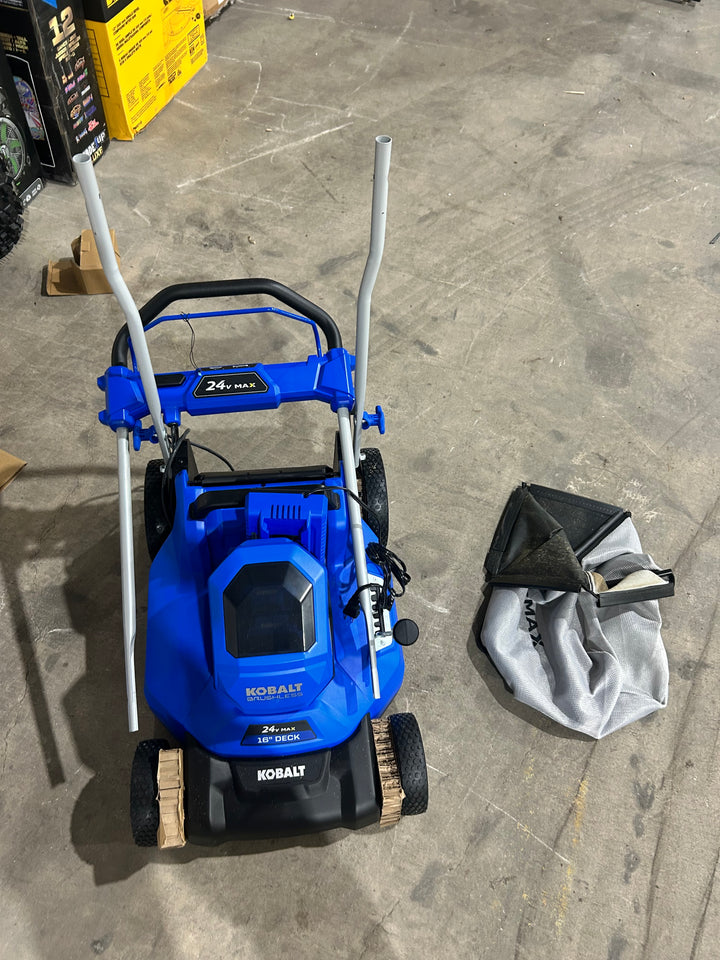 Kobalt 24-volt, 16-in Push Battery Walk Mower with (2) 4 Ah Battery Included (used)