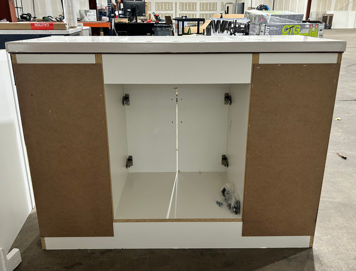 Style Selections Cauley 48-in True White Single Sink Bathroom Vanity with White Cultured Marble Top (open box)