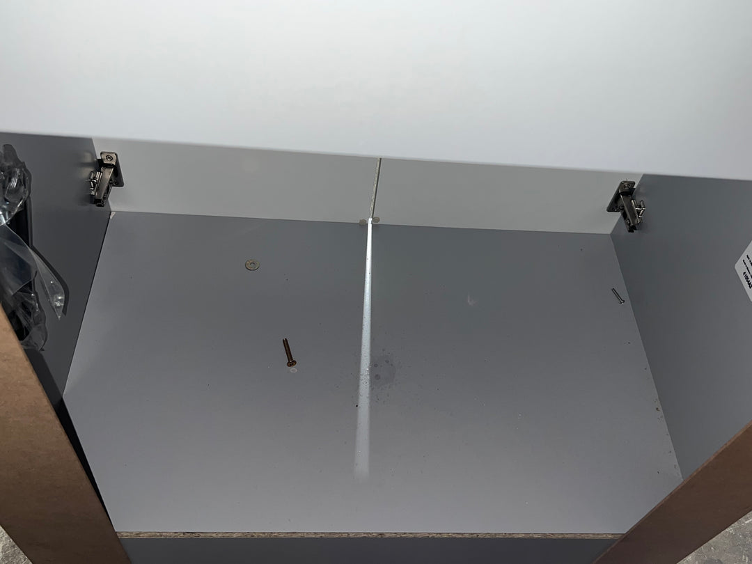 Style Selections Potter 36-in Light Gray Single Sink Bathroom Vanity with White Cultured Marble Top (damaged)