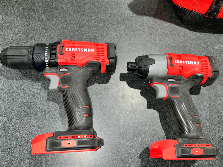 CRAFTSMAN V20 20-volt Max 2-Tool Power Tool Combo Kit with Soft Case (2-Batteries Included and Charger Included) (used) (bare tools)