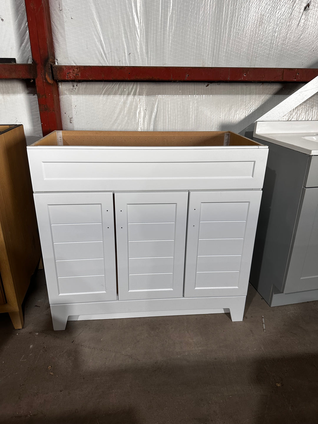 Style Selections Kirkman 36in True White Single Sink Bathroom Vanity (NO TOP)