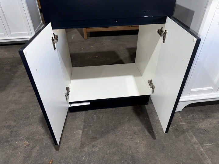 Project Source Dover 24-in Navy Blue Single Sink Bathroom Vanity with White Cultured Marble Top (Damaged)