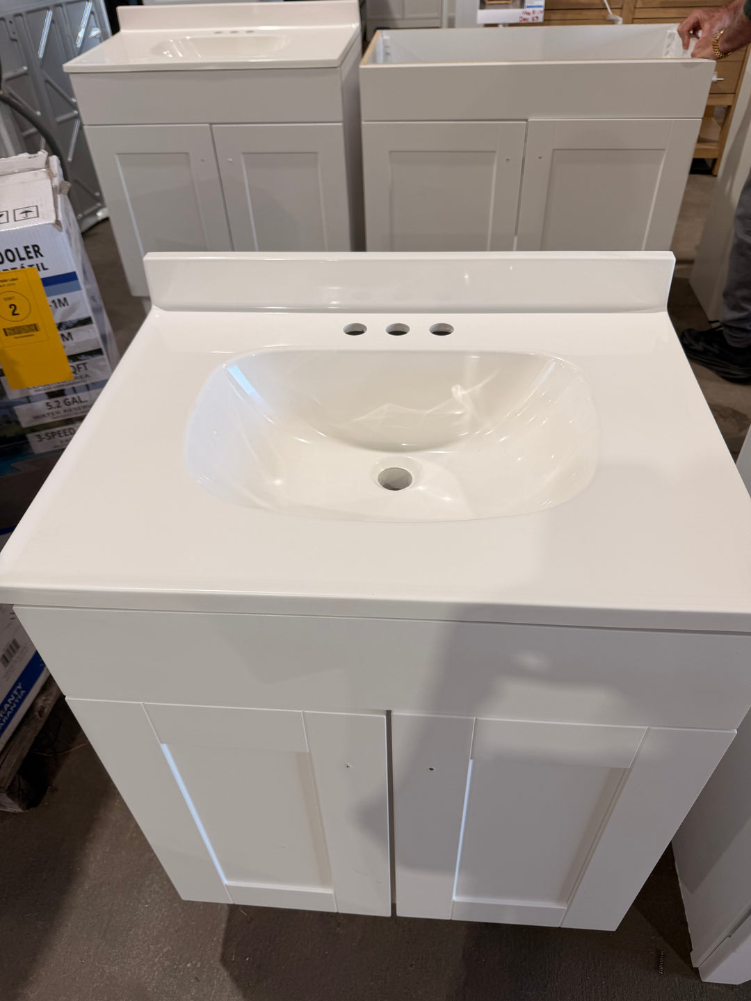 Project Source Dover 24-in True White Single Sink Bathroom Vanity with ...