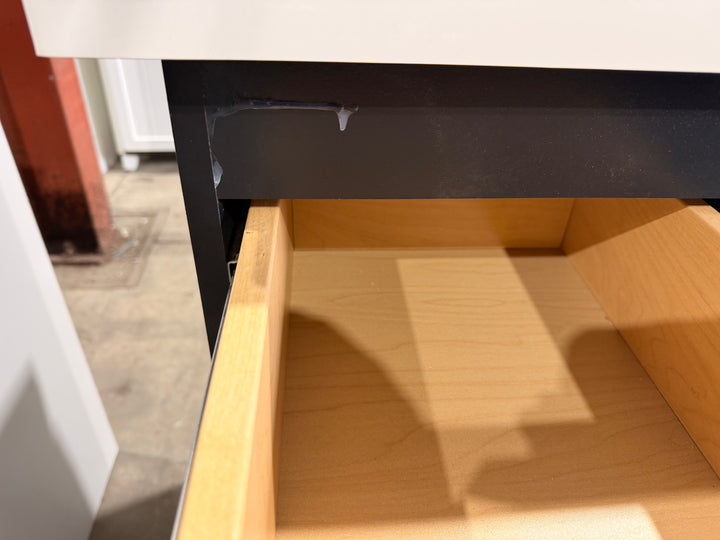 Style Selections Cauley 48-in Black Single Sink Bathroom Vanity with White Cultured Marble Top (Damaged)