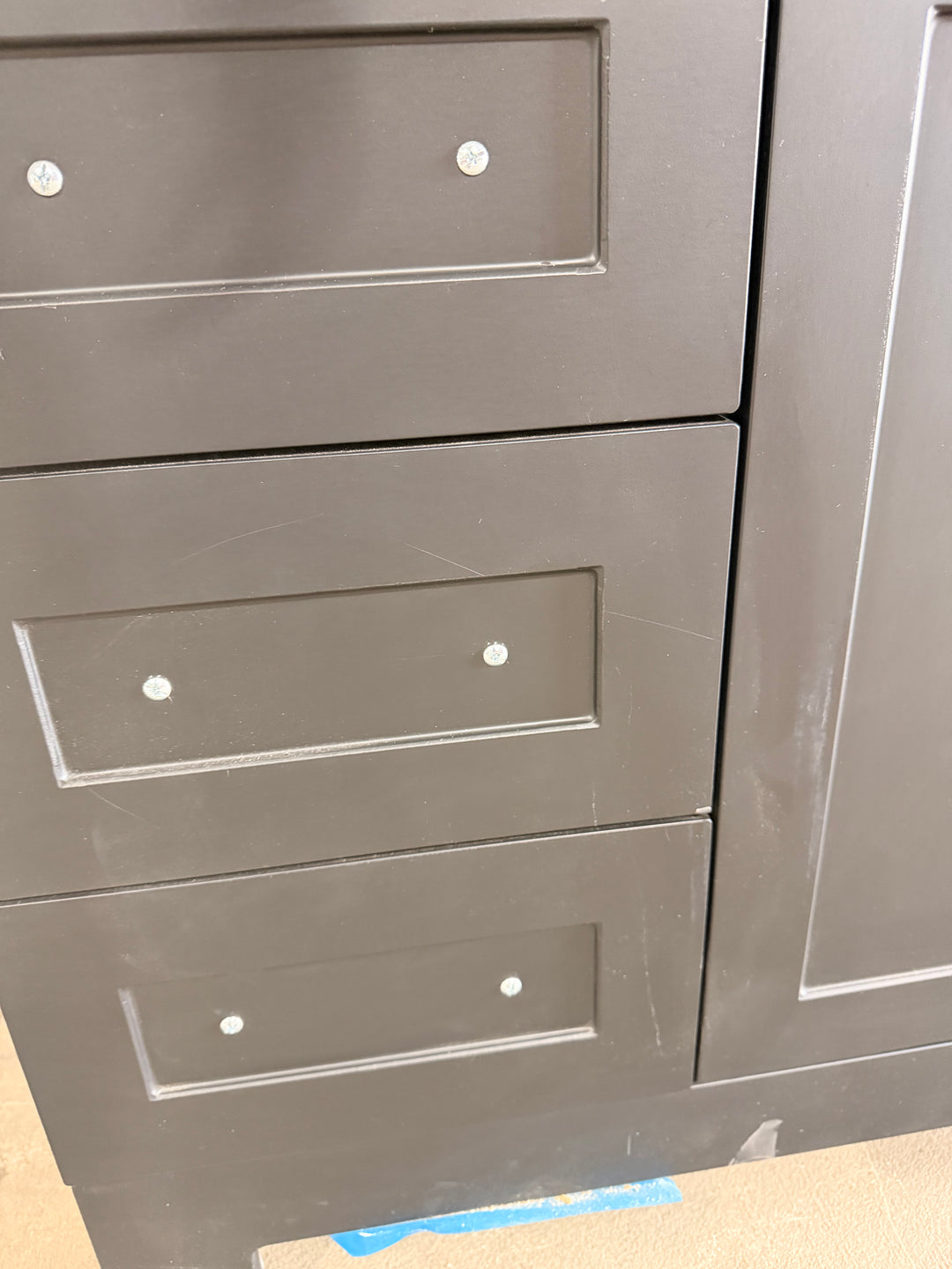 Style Selections Cauley 48-in Black Single Sink Bathroom Vanity with White Cultured Marble Top (Damaged)