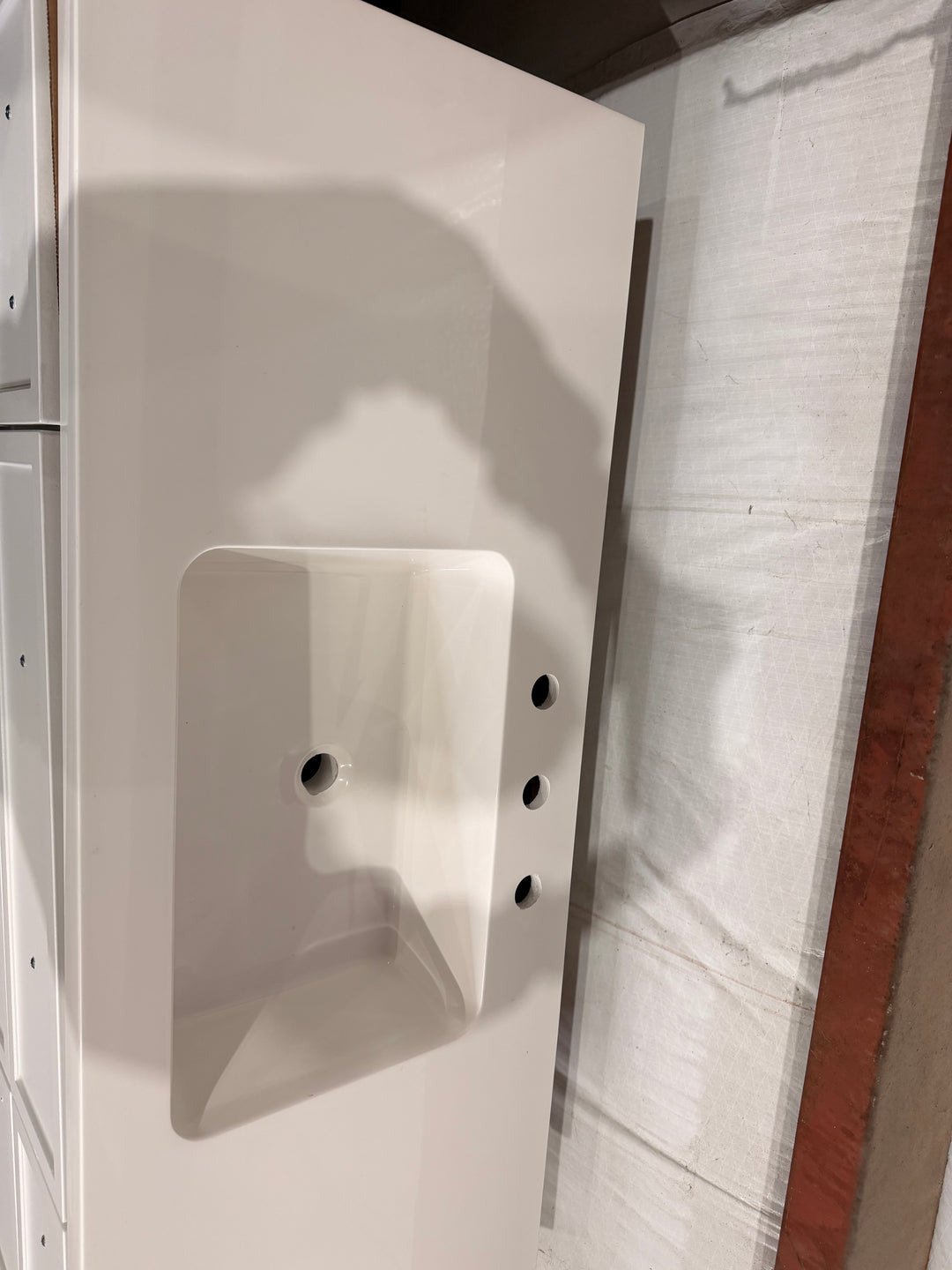 Style Selections Potter 48-in True White Single Sink Bathroom Vanity with White Cultured Marble Top (DAMAGED)