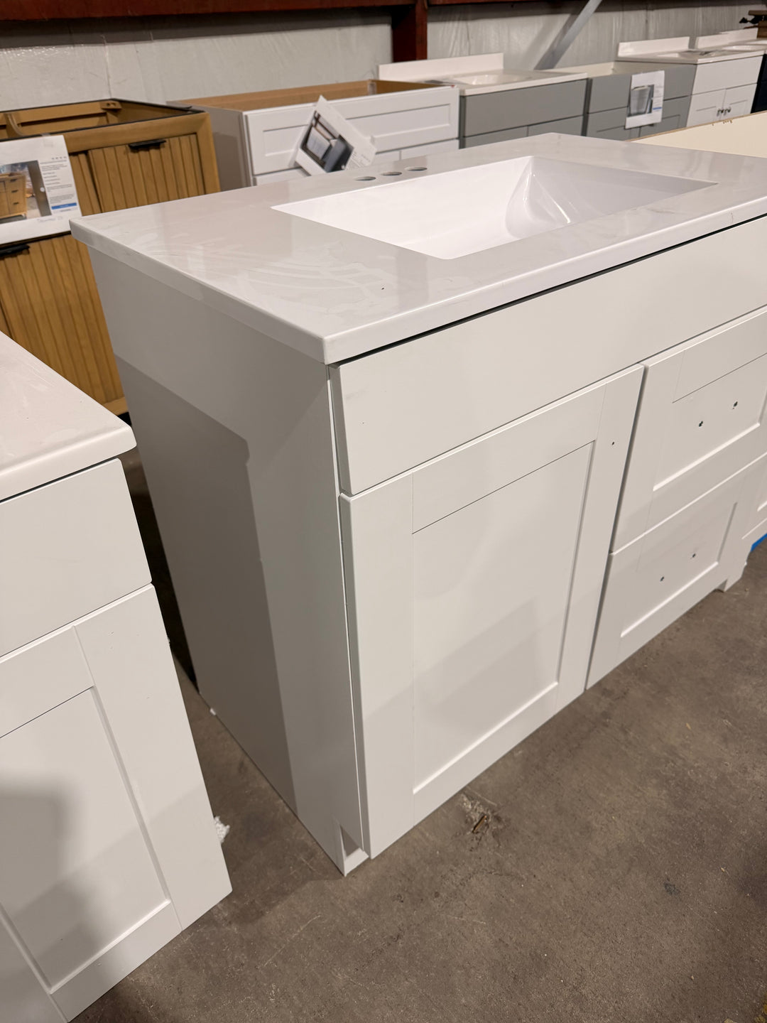 Project Source Series 36-in True White Bathroom Vanity Base Cabinet (OPEN BOX)