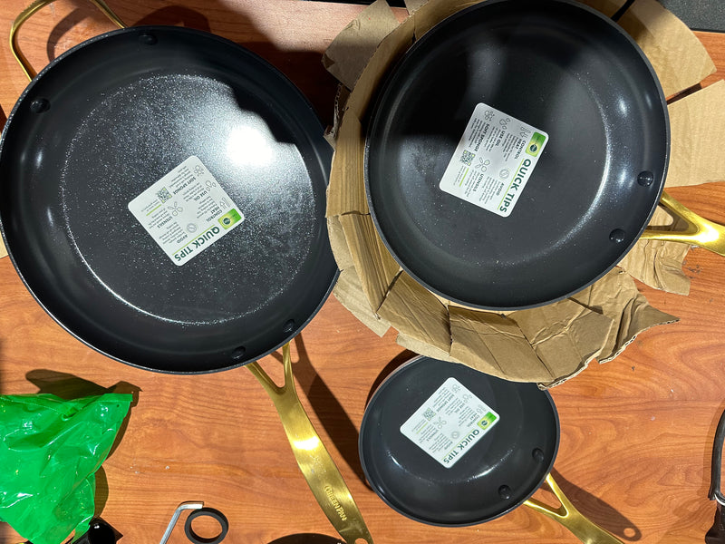 GreenPan Jewel Ultra-Durable Pro Ceramic Non-Stick 3-Piece Fry Pan Set (USED)